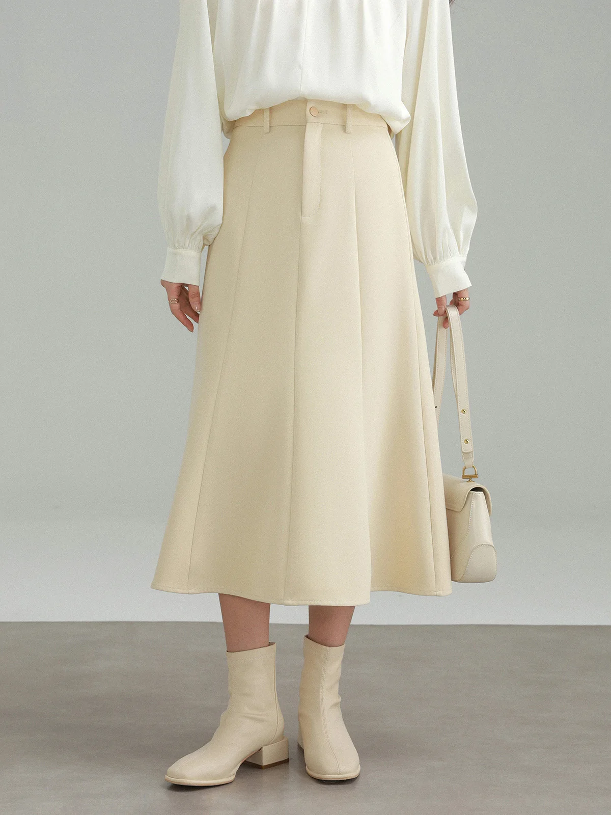 Элегантная женская юбка-миди с высокой талией - Фотография_3