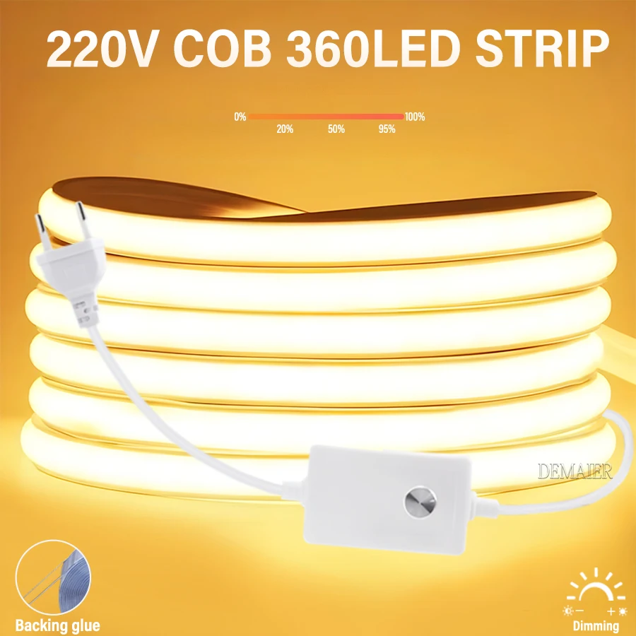 Светодиодная лента cob 360 светодиодов/м