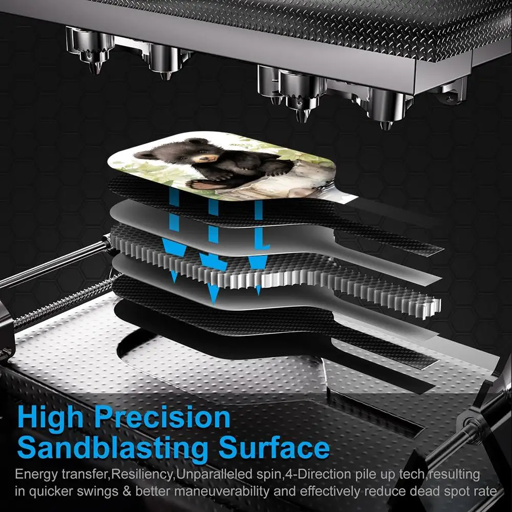 Лопатка для пиклбола с рисунком медведя - Фотография_6