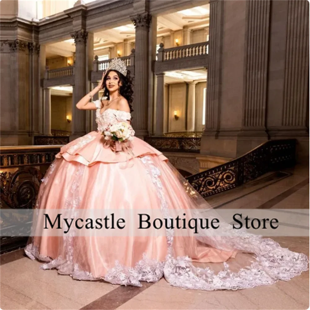Розовое платье принцессы quinceanera - Фотография_2