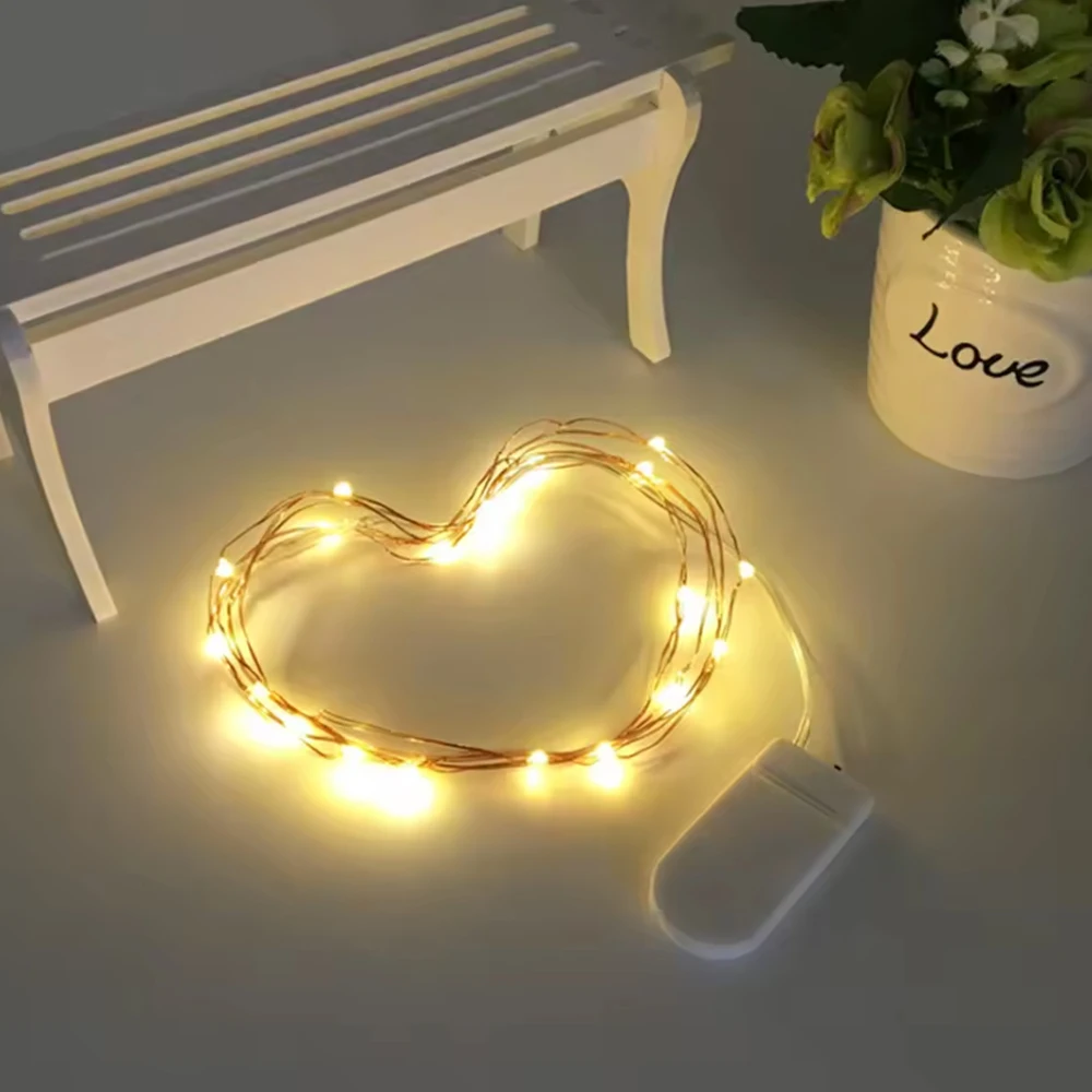 Luces светодиодные гирлянды из медной проволоки на батарейках - Фотография_5