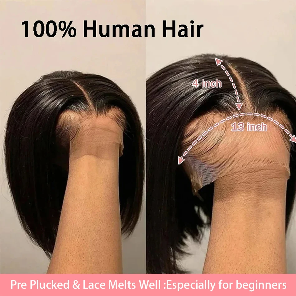 13x4 bone straight bob wig парики - Фотография_4