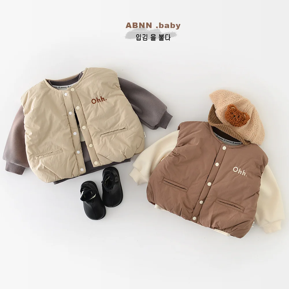 Зимний новый теплый жилет без рукавов для маленьких девочек - Фотография_2