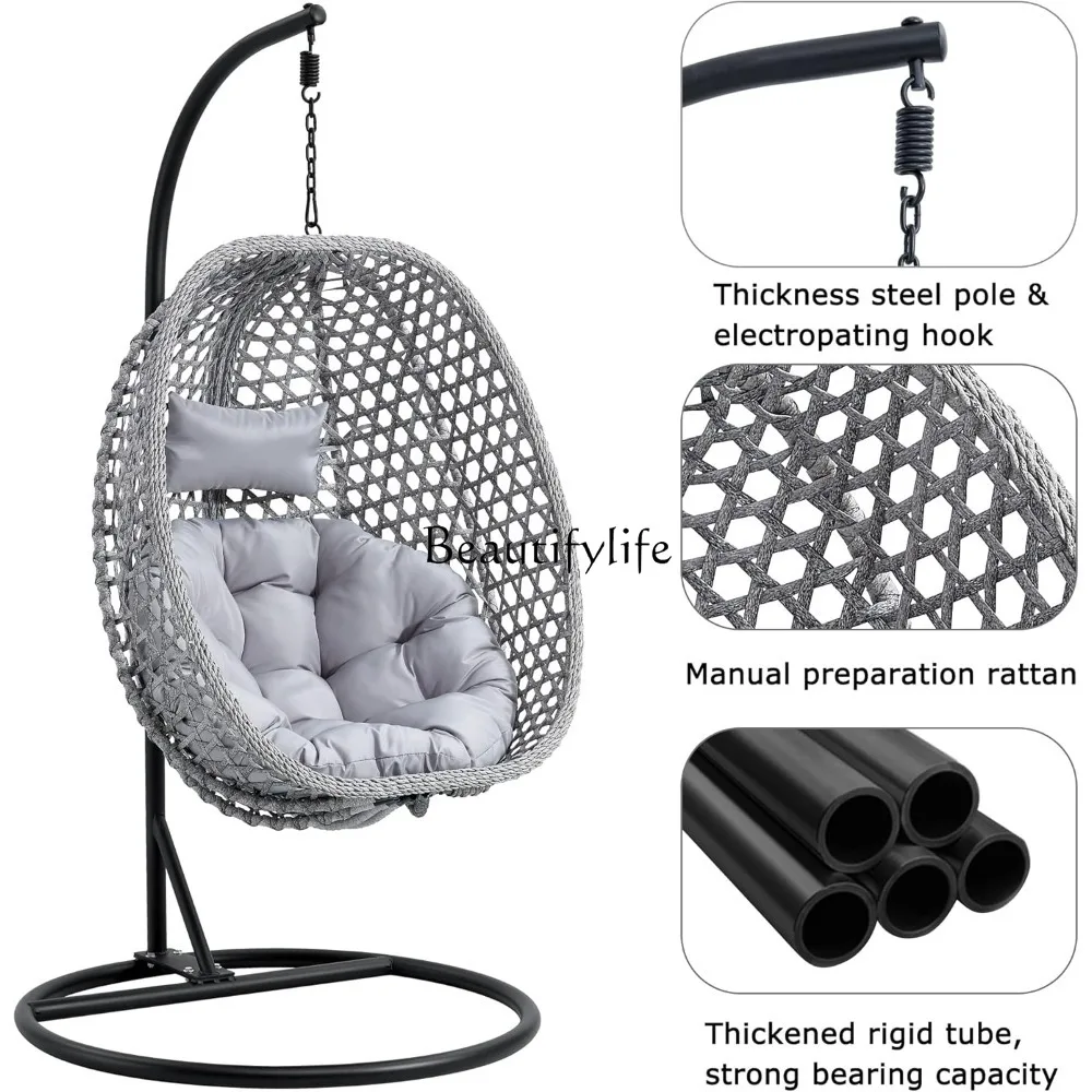Подвесной стул-яйцо с подушками-подставкой - Фотография_4