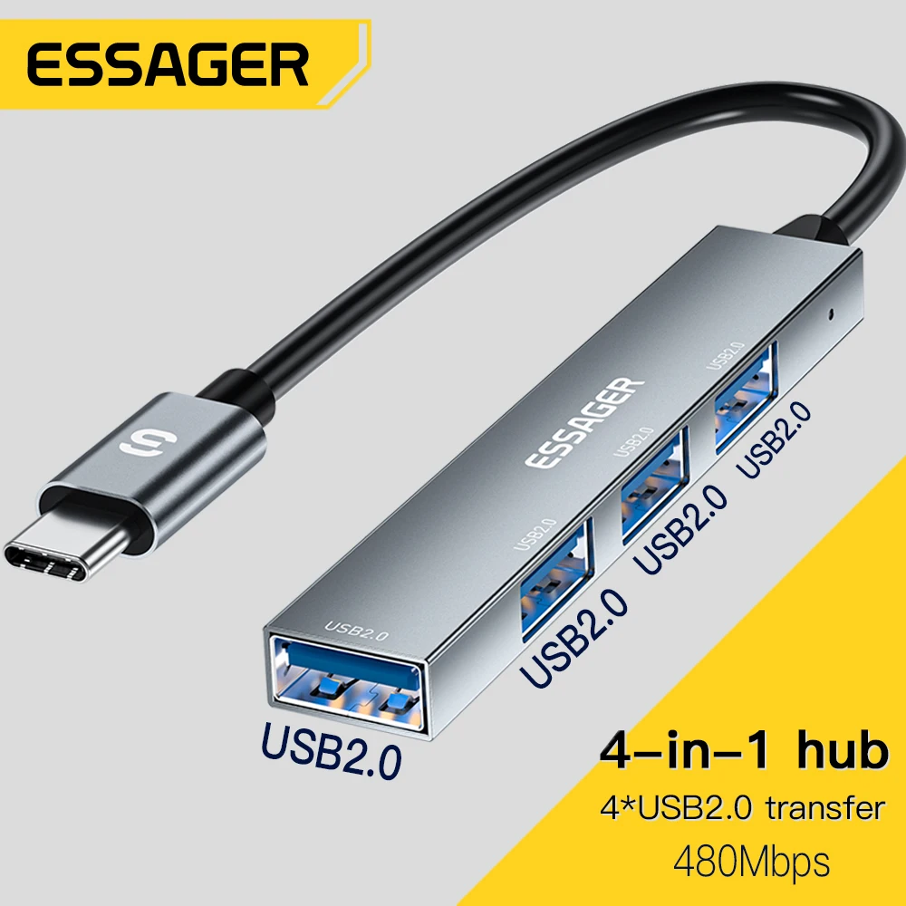 Essager 4 в 1 usb c-кабель-концентратор usb 2