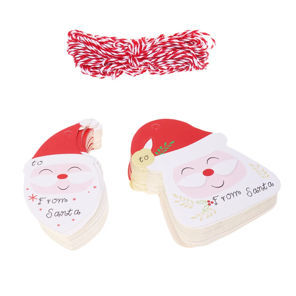 Рождественские подвесные бирки из крафт-бумаги санта-клауса - Фотография_4