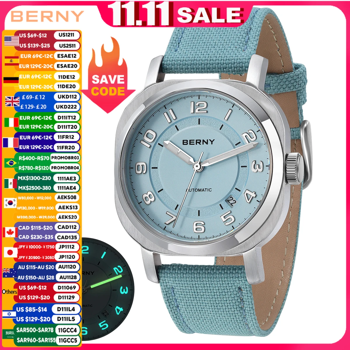 Berny механические часы для женщин