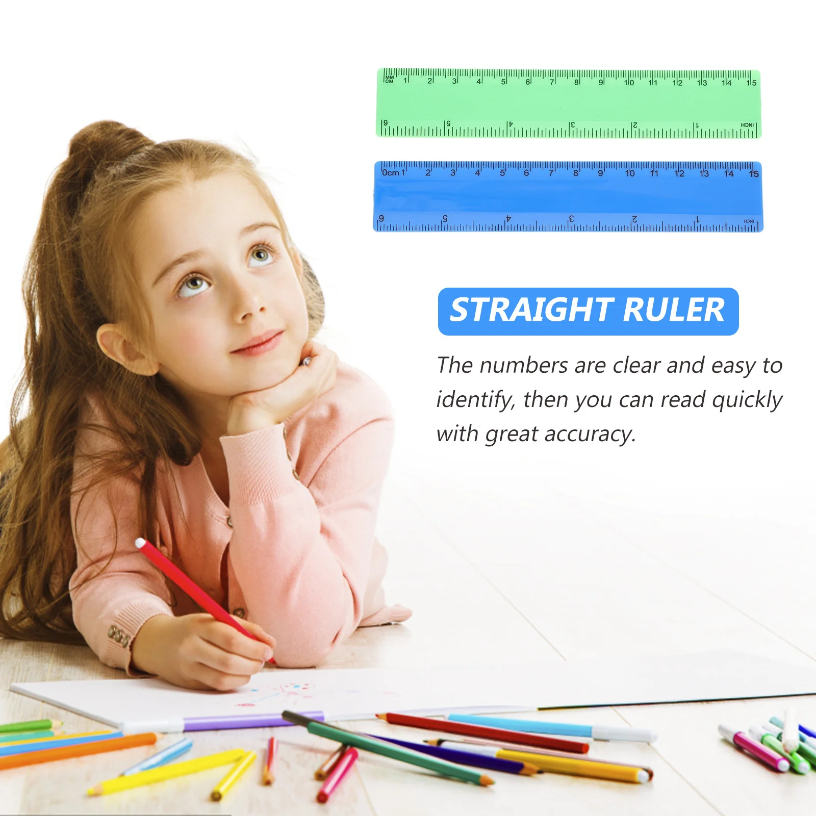 Студенческая пластиковая прямая линейка