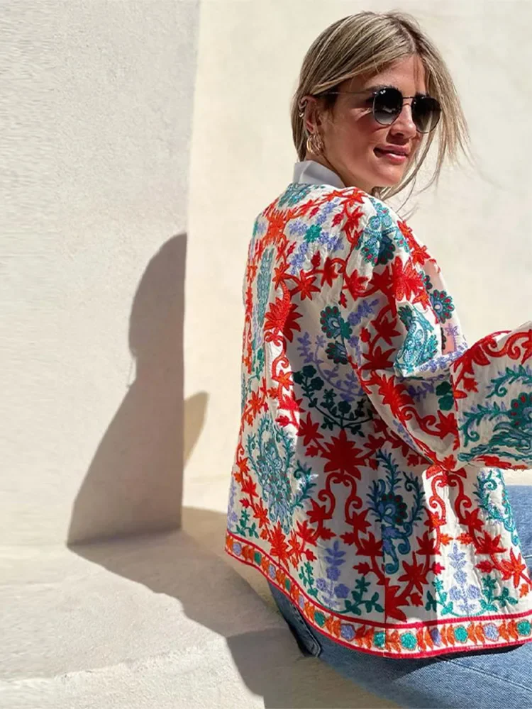 Модный женский свободный кардиган с принтом - Фотография_3