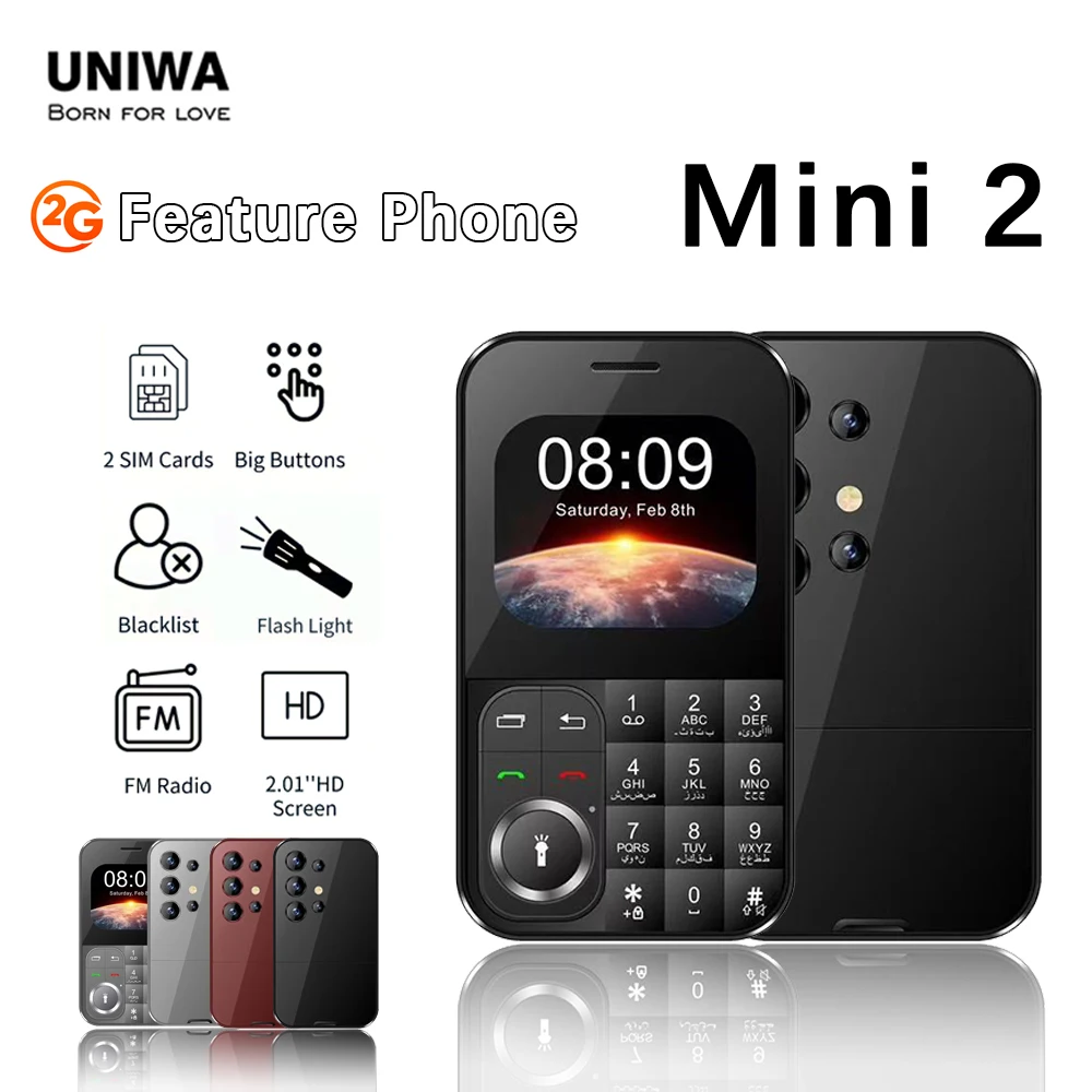 Uniwa mini 2 2g супер мини-мобильный
