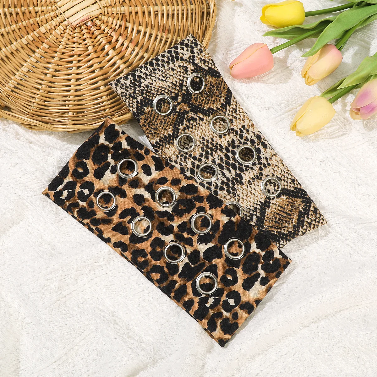 Широкая эластичная повязка на голову в стиле панк для девочек - Фотография_5