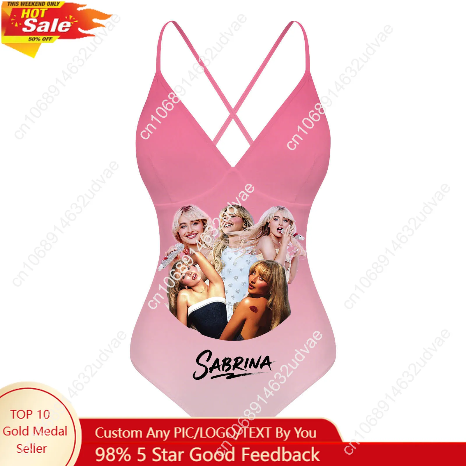 Sabrina carpenter купальник с v-образным вырезом и лямкой на спине