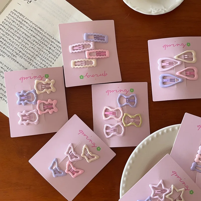 Милые красочные геометрические модные заколки для волос - Фотография_3