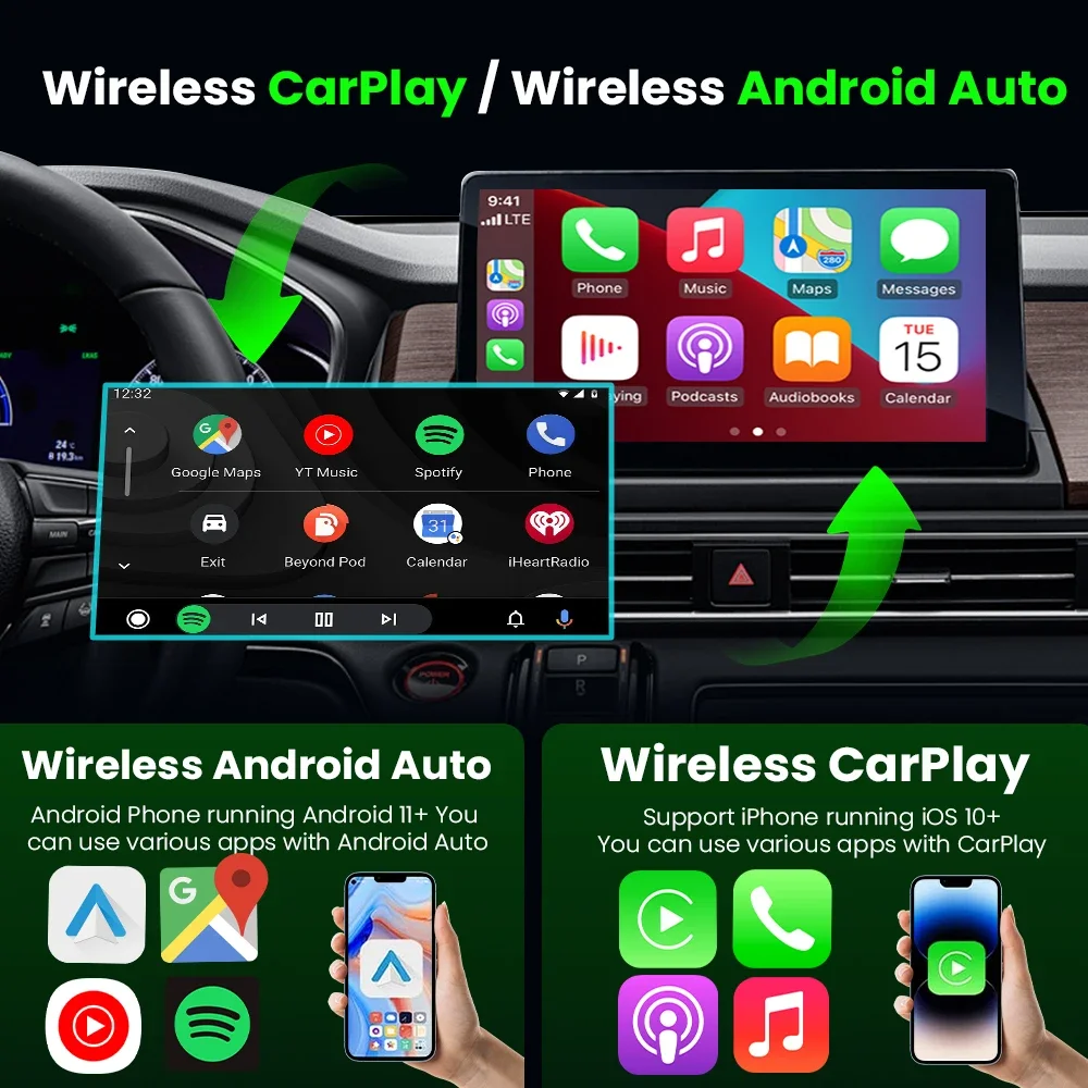 Новый беспроводной адаптер carplay android auto 2 в 1 - Фотография_3