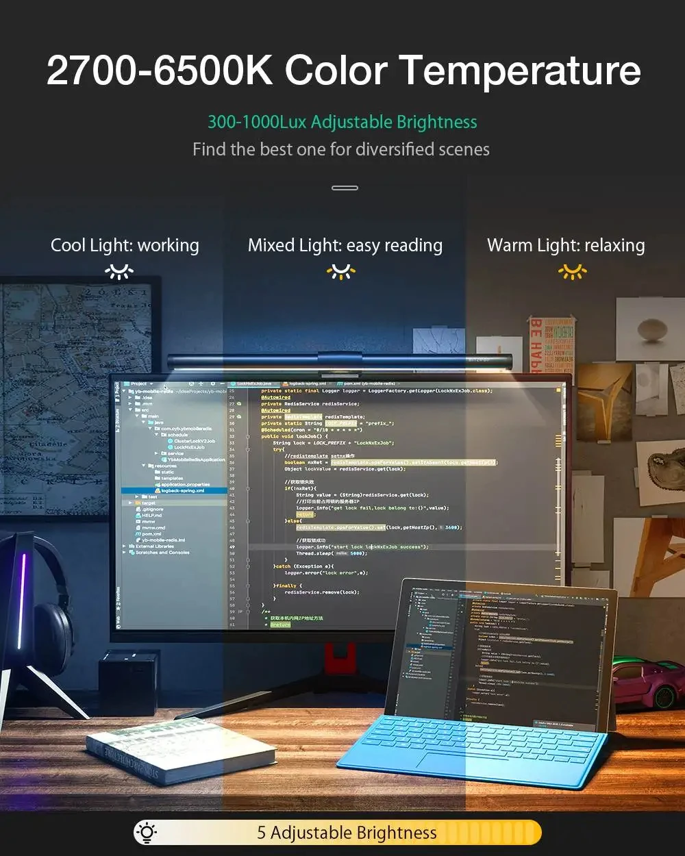 Rgb настольная атмосферная световая полоса - Фотография_3