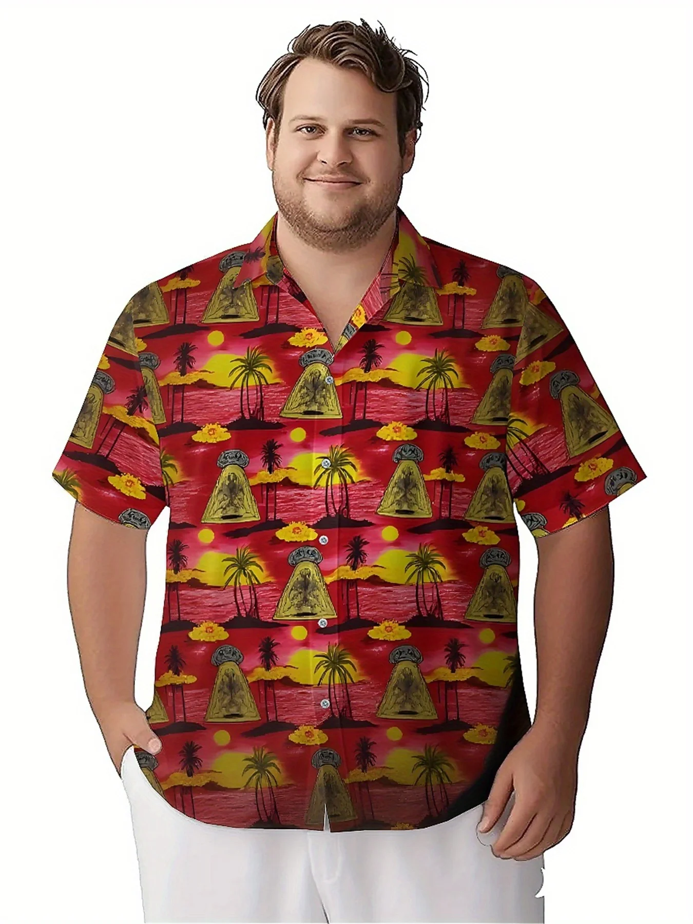 Мужские гавайские рубашки больших размеров с рисунком гориллы - Фотография_4