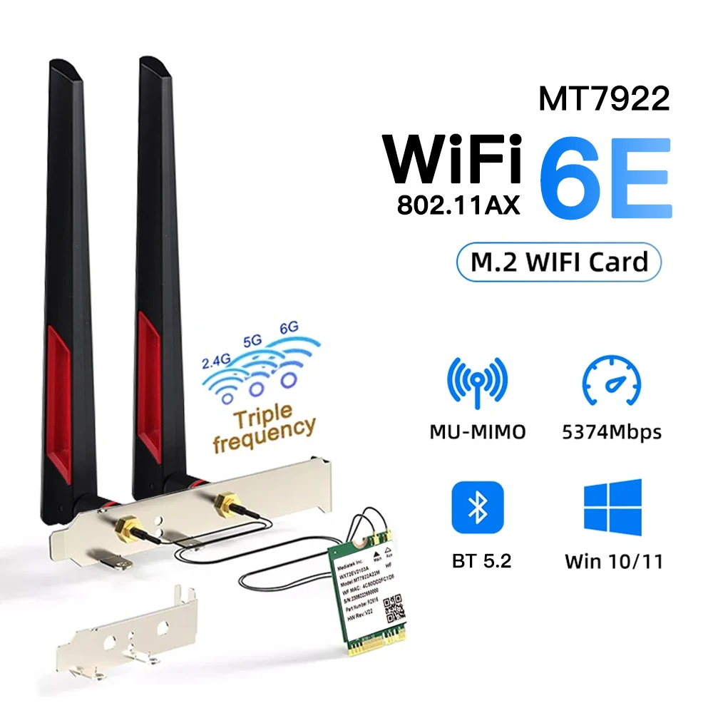 Wifi6e mt7922 bluetooth 5.2 беспроводной адаптер 2