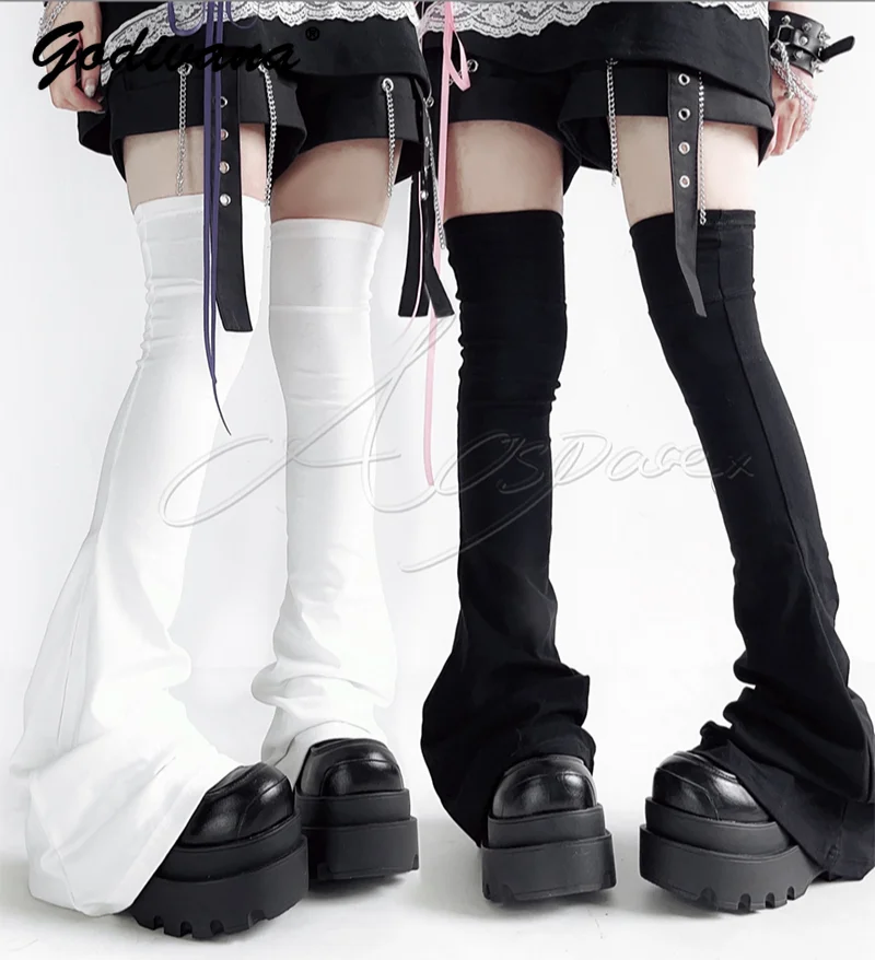 Новинка, однотонные полусапожки выше колена y2k