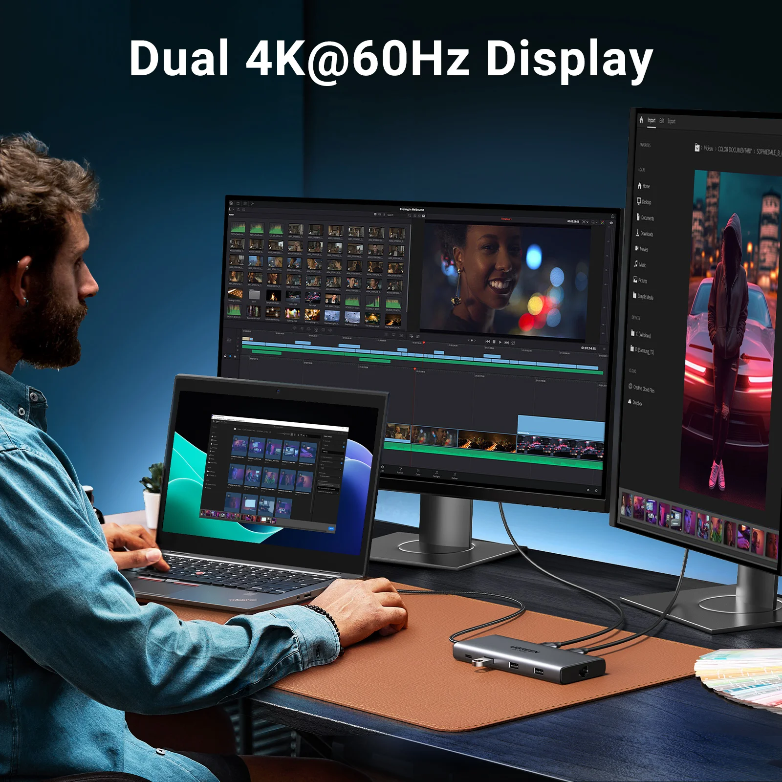 Ugreen dual hdmi usb-c hub 8k 4k - Фотография_4