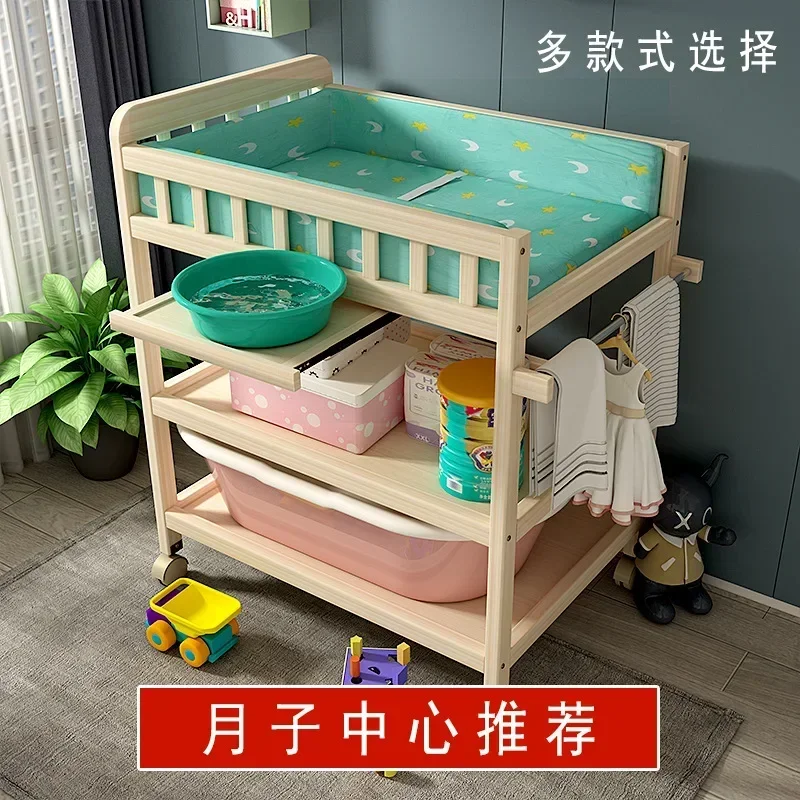 Детский пеленальный столик из цельного дерева для новорожденных - Фотография_2