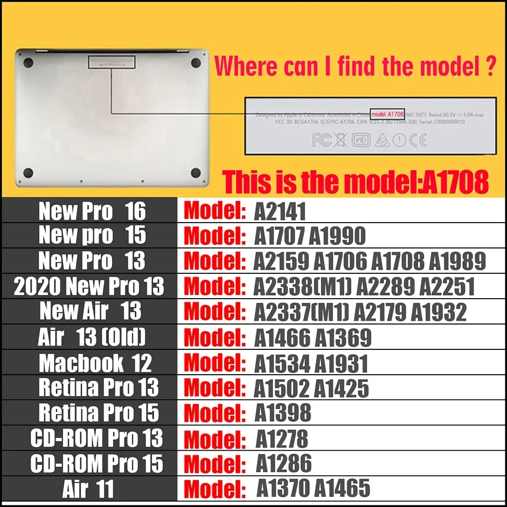 Чехол для клавиатуры для macbook air 13 15 pro 14 16 touch bar id - Фотография_5