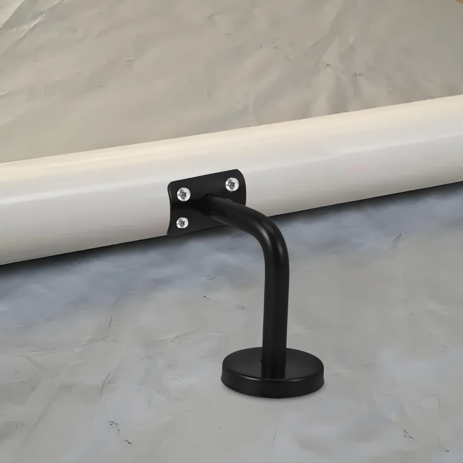 Черный окрашенный настенный кронштейн для перил из нержавеющей стали - Фотография_2