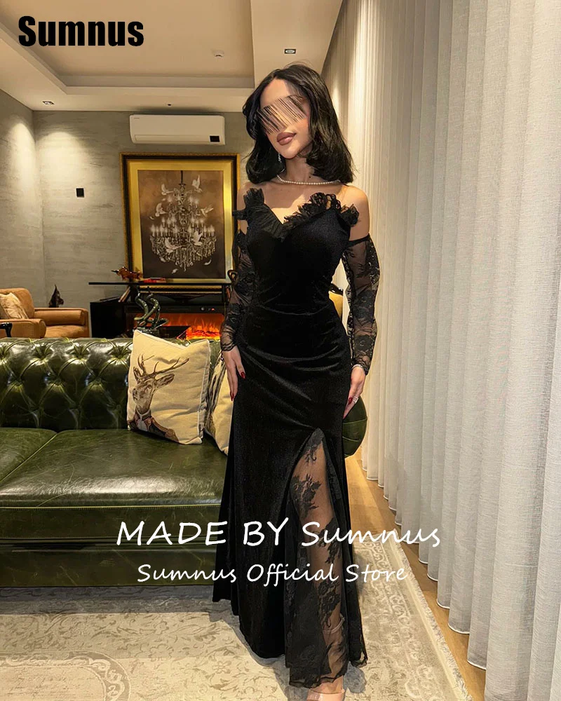 Sumnus элегантные черные велюровые - Фотография_2