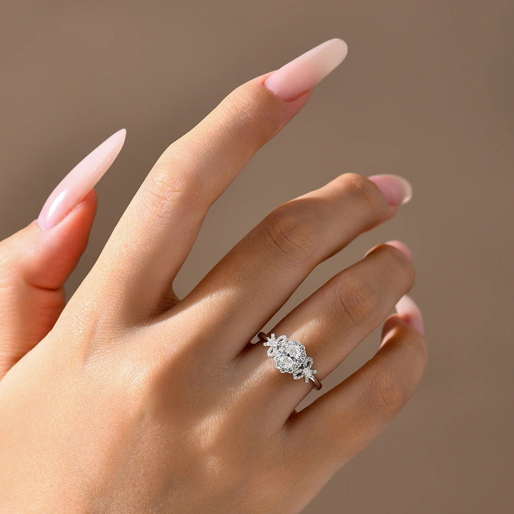 Attagems роскошные кольца с муассанитом овальной огранки - Фотография_5