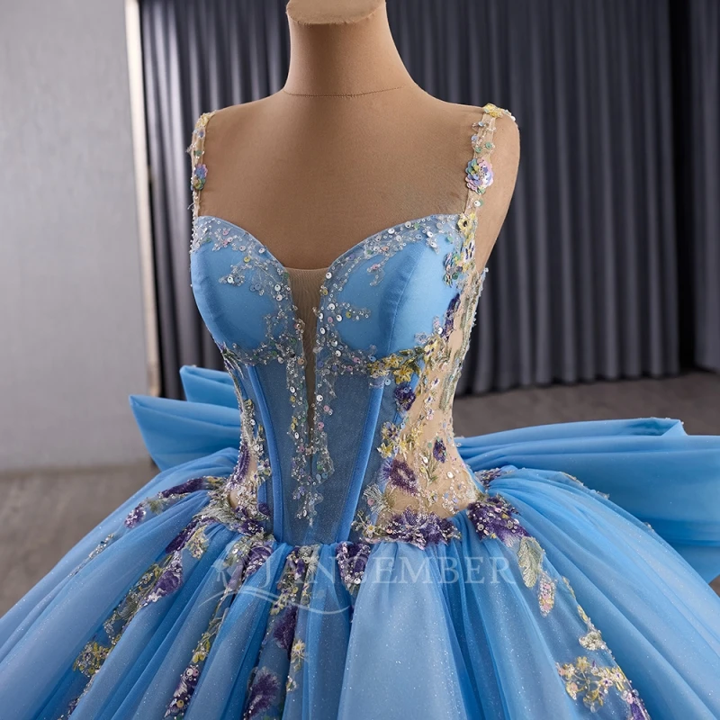 Голубое бальное платье quinceanera - Фотография_3