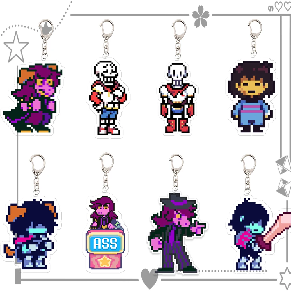Брелок для ключей с игровыми пикселями deltarune spamton tenna
