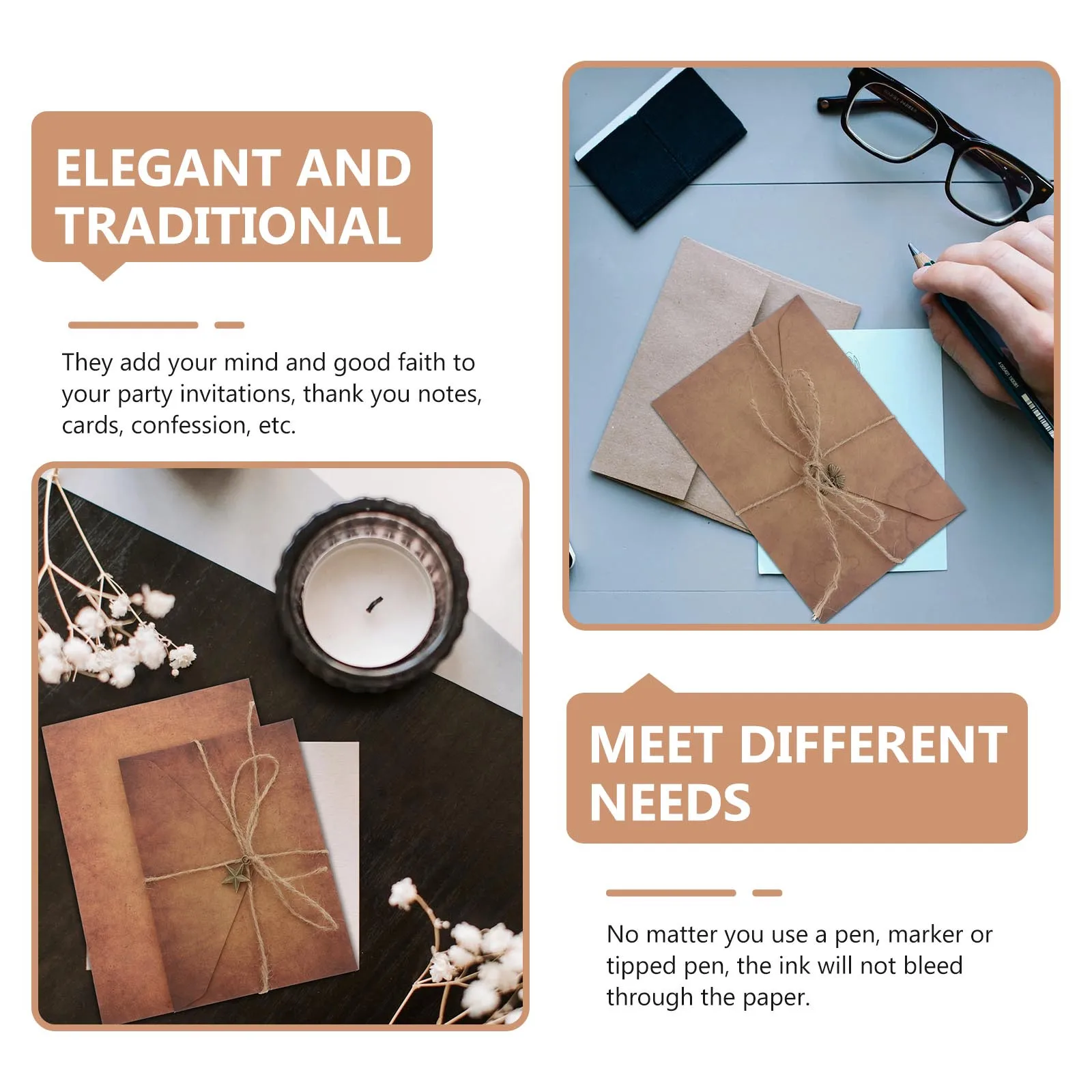 3 комплекта конвертов в стиле ретро для письма и крафт-бумаги - Фотография_6