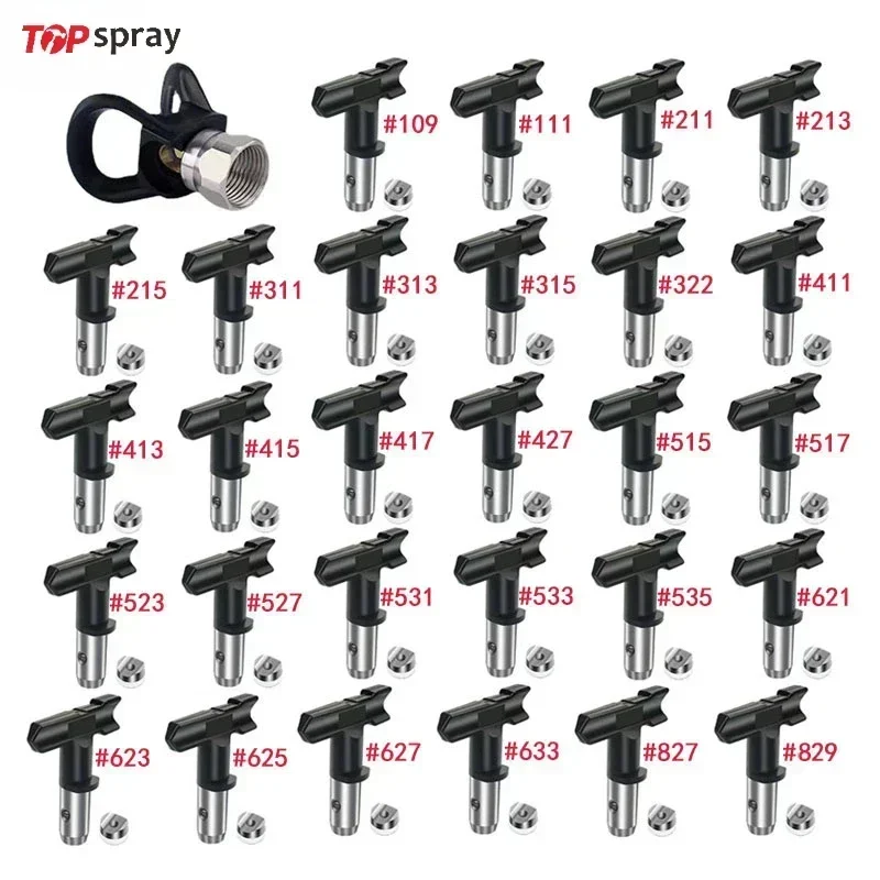 Черные безвоздушные распылительные форсунки topspray