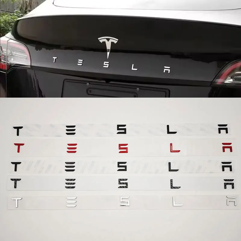 3d abs буквы tesla logo carbon
