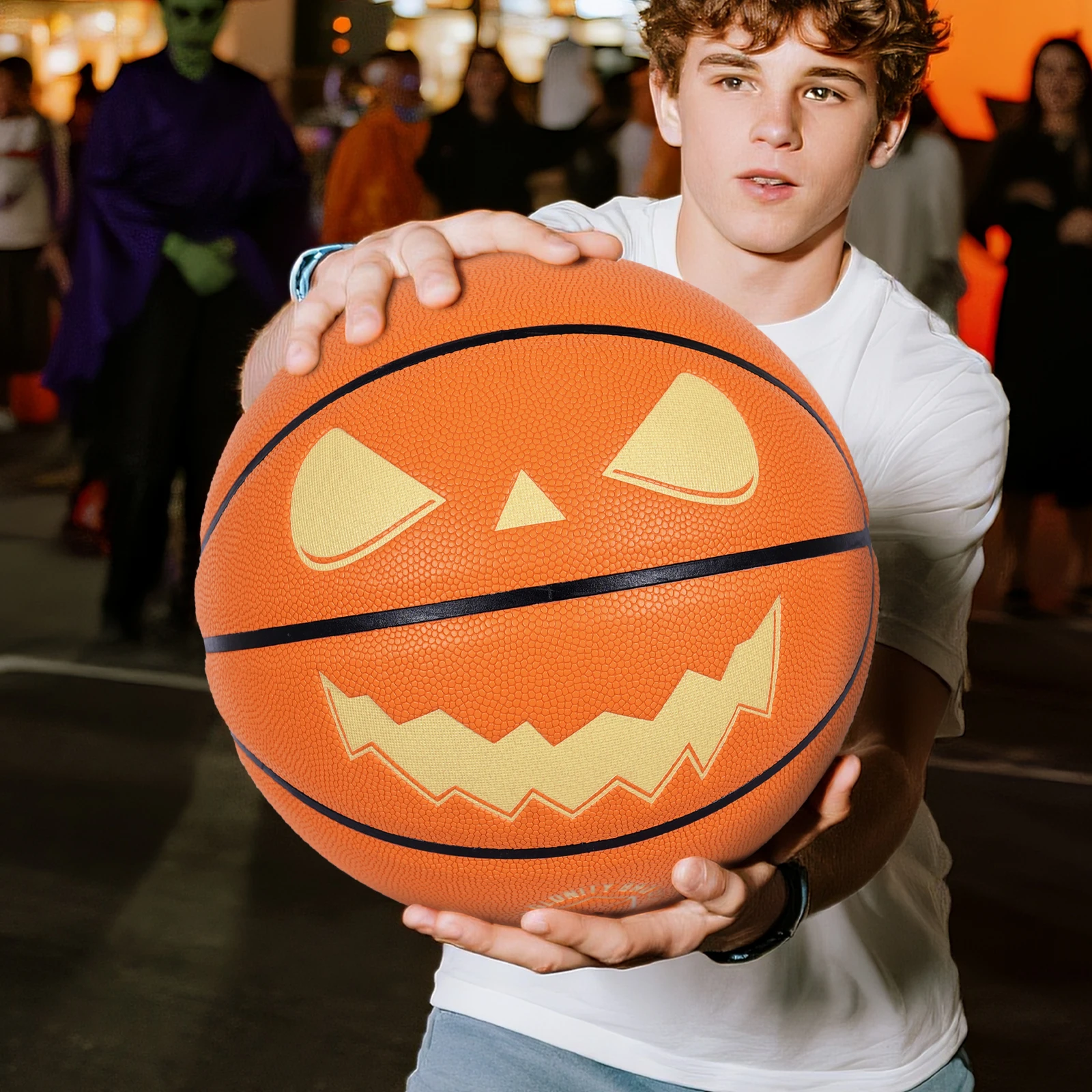 Jack-o'-lонарь светящийся баскетбольный мяч размер 7 - Фотография_3