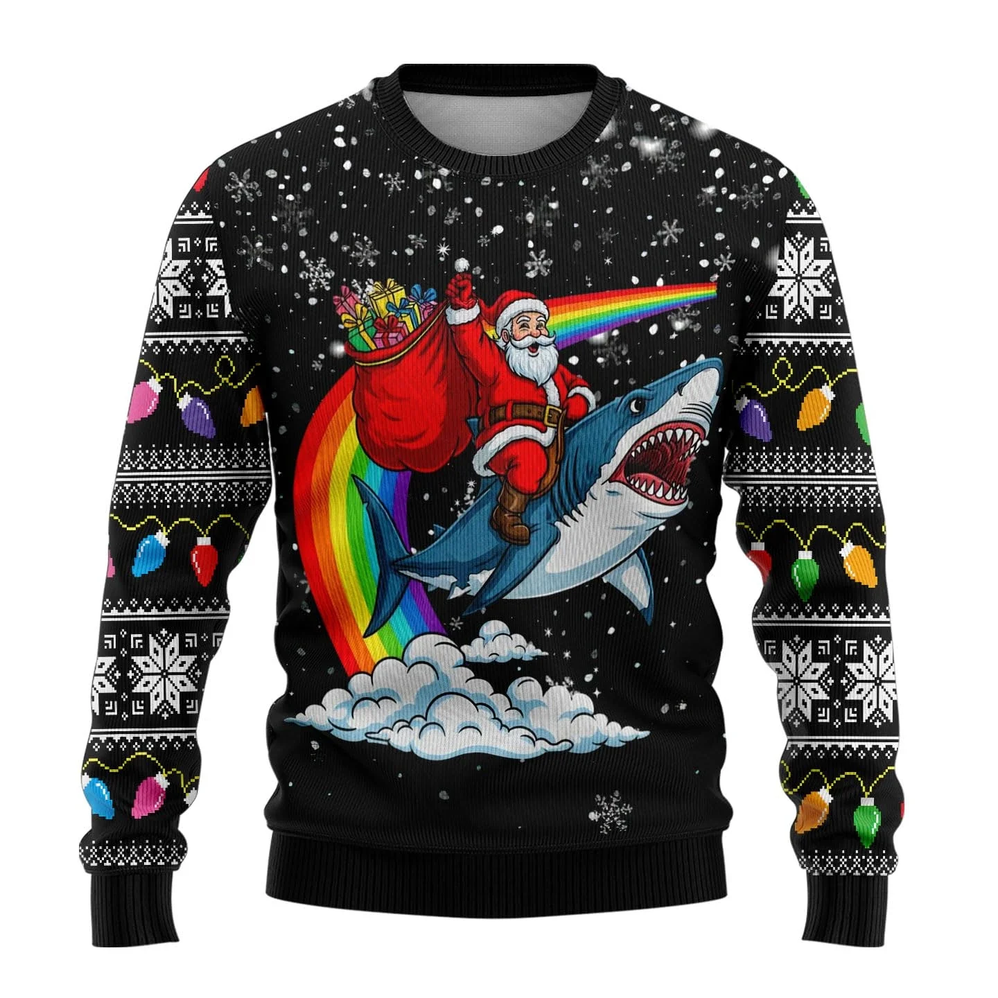 Уродливые рождественские свитера с санта-клаусом для женщин - Фотография_2