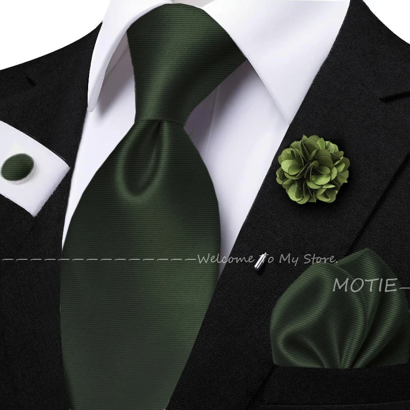 Мужской однотонный комплект галстуков для мусора - Фотография_2