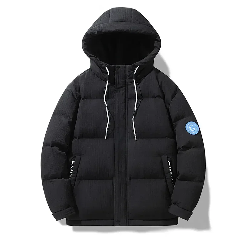 Зимняя брендовая куртка-пуховик с капюшоном для мужчин