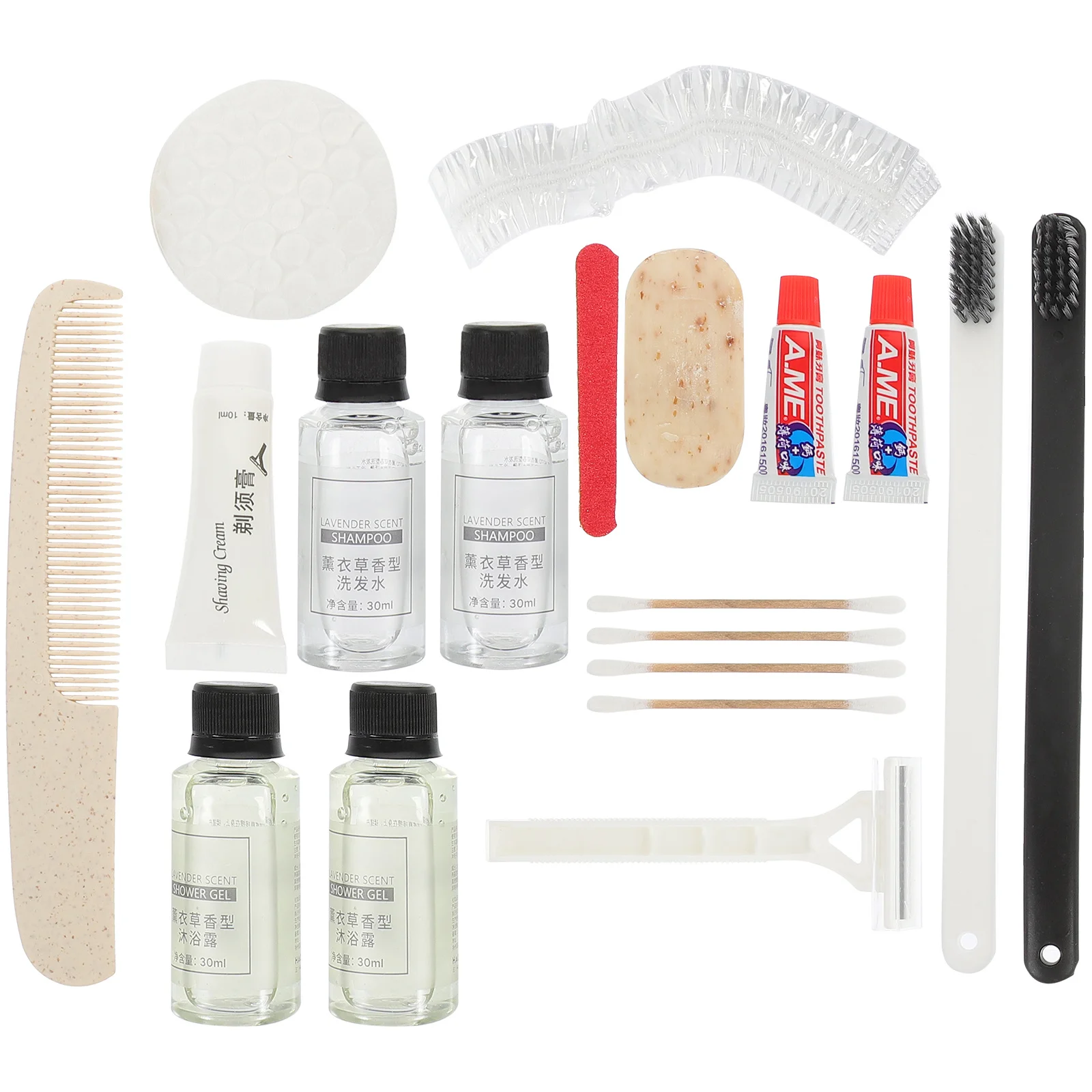 1 комплект дорожных туалетных принадлежностей