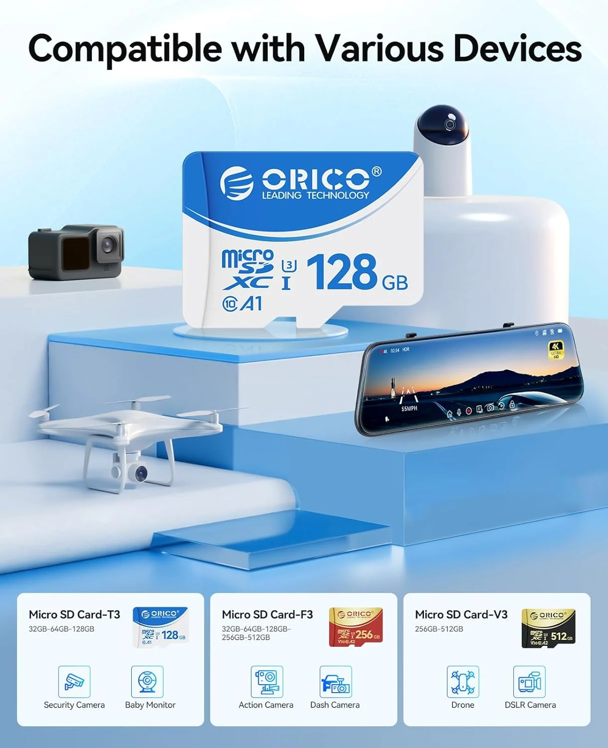 Карта памяти orico t3 128 гб microsdxc uhs-i - Фотография_6