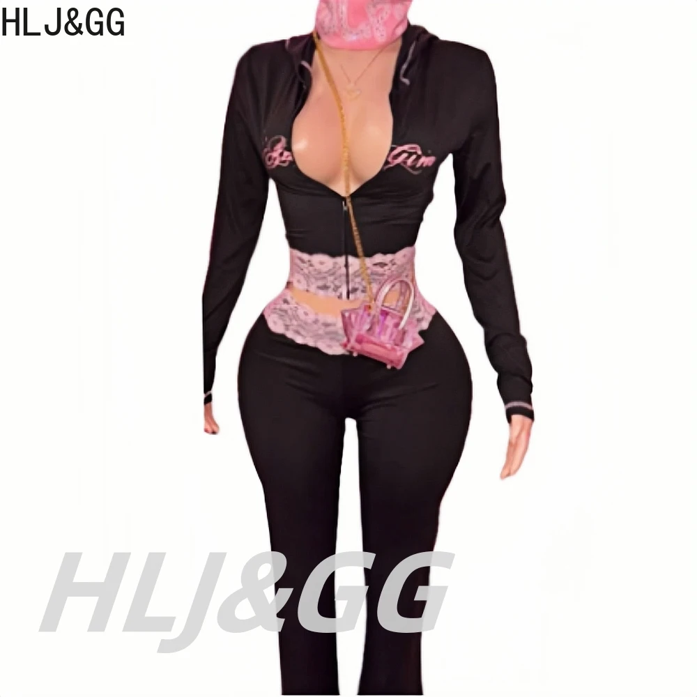 Hlj&gg черный y2k с буквенным принтом и капюшоном - Фотография_2