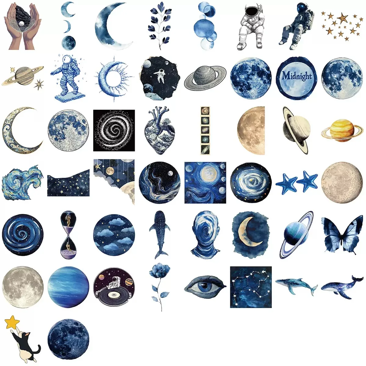 Крутые темно-синие лазерные наклейки для космического пространства - Фотография_6