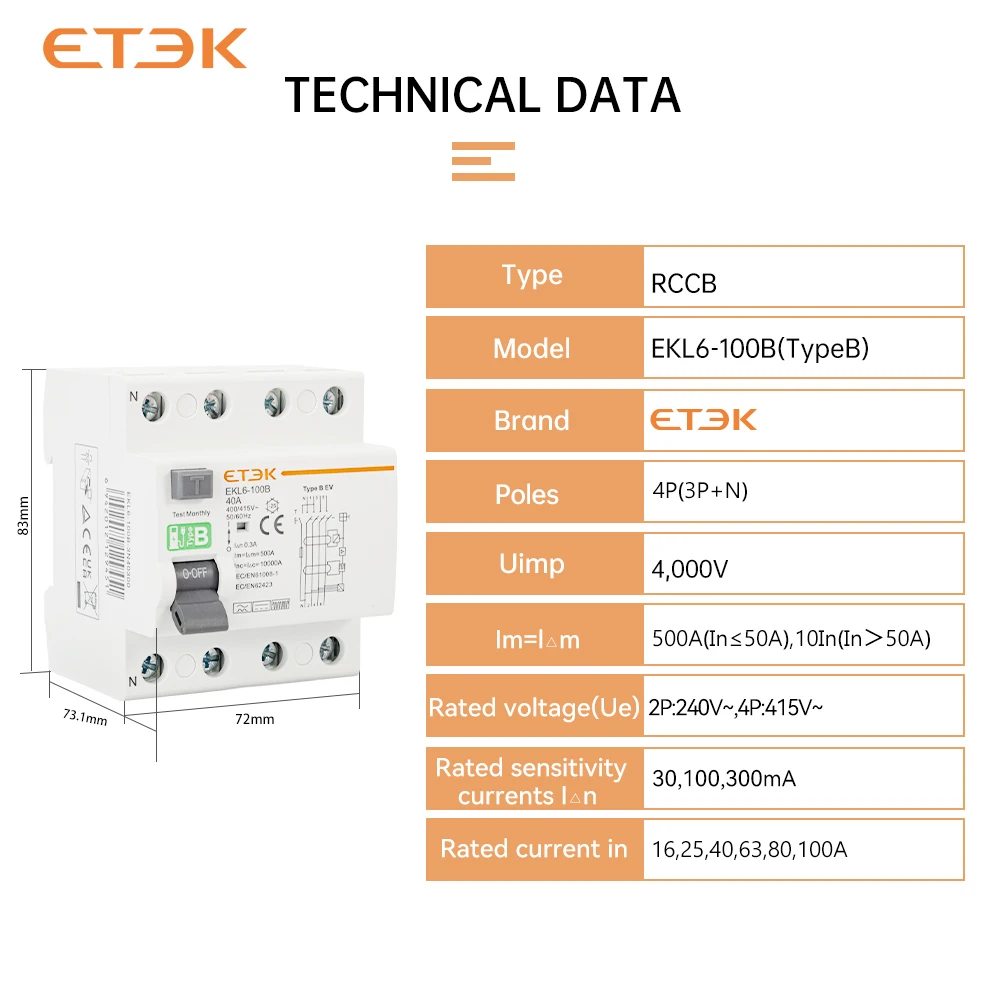 Автоматический выключатель etek rcd rccb - Фотография_4