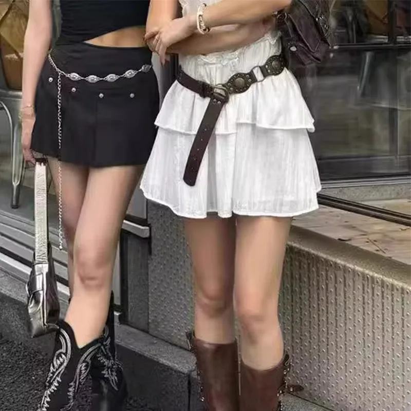 Кожаный ремень в стиле пэчворк с ковбойскими заклепками в стиле вестерн - Фотография_4