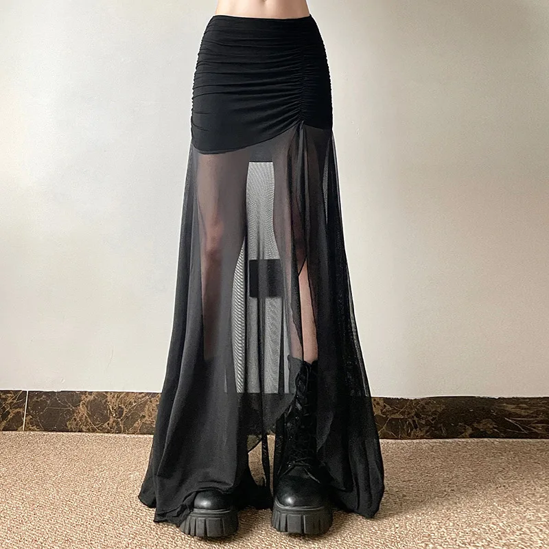 Goth dark mall goth сетчатые лоскутные - Фотография_3