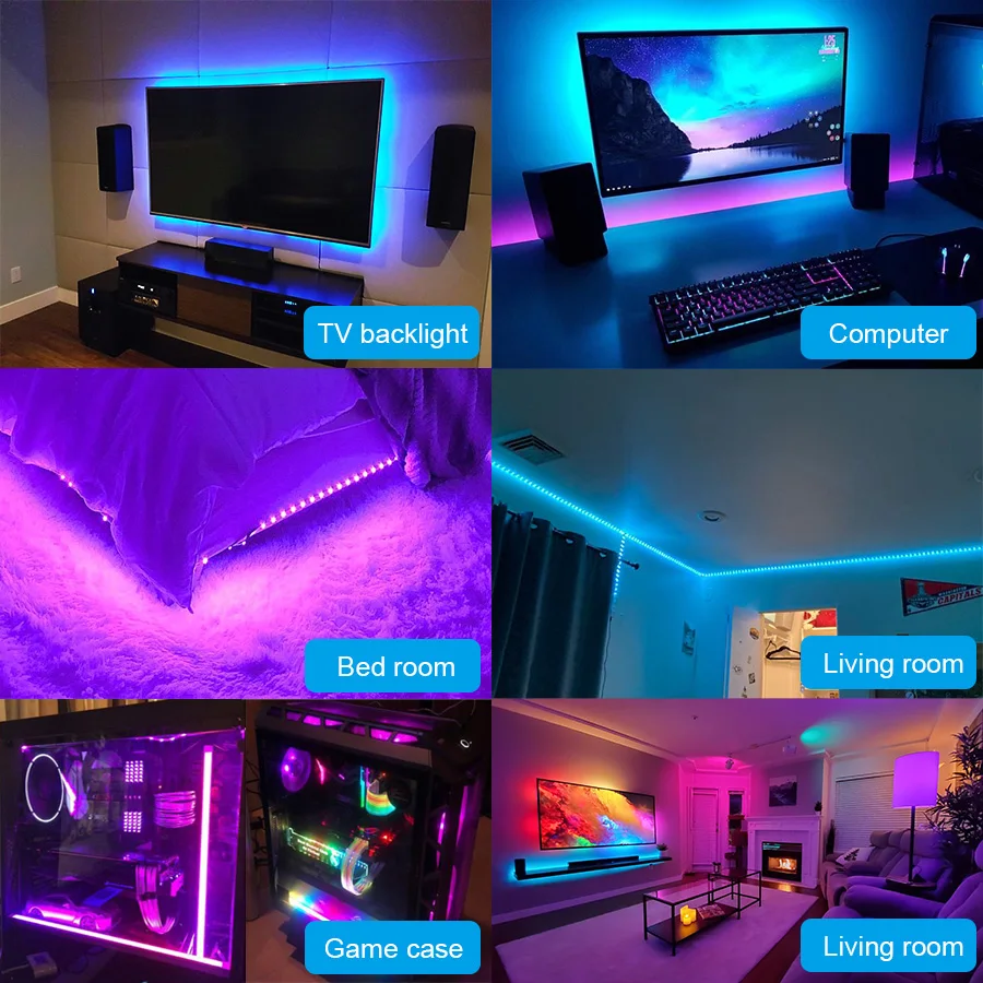 Светодиодные ленты rgb 1-10 м 5050/2835 светодиодные ленты для телевизора - Фотография_5