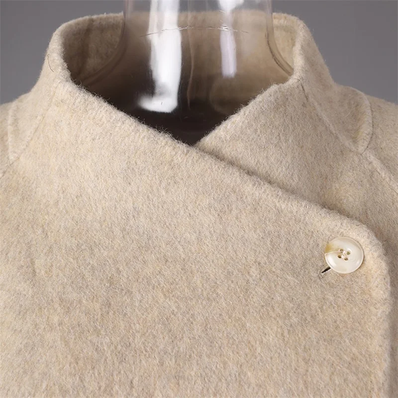 Осеннее женское шерстяное пальто в корейском стиле 2021 - Фотография_4