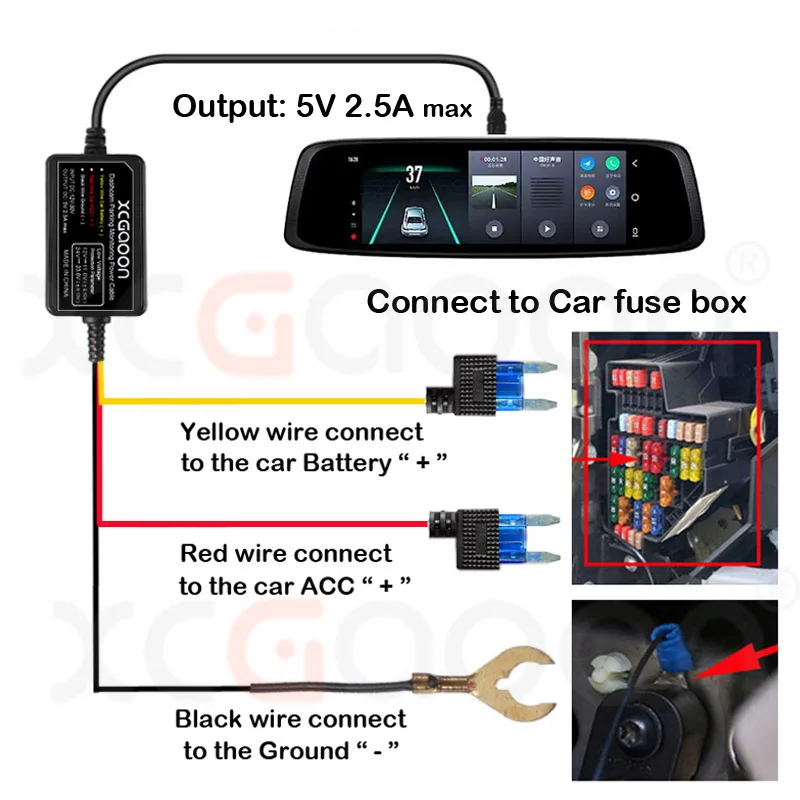 Cardash cam wire dvr комплект жестких - Фотография_3