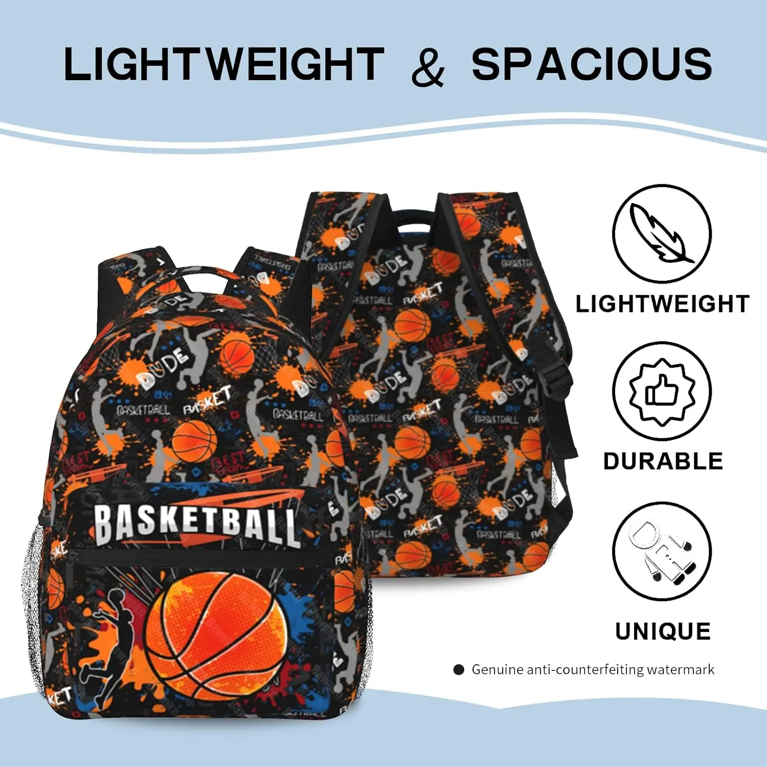 Баскетбольный школьный рюкзак для мальчиков и девочек - Фотография_3