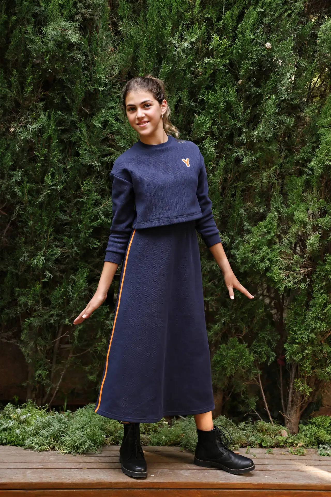 Детская темно-синяя одежда-поло из ткани пике 1920 - Фотография_2