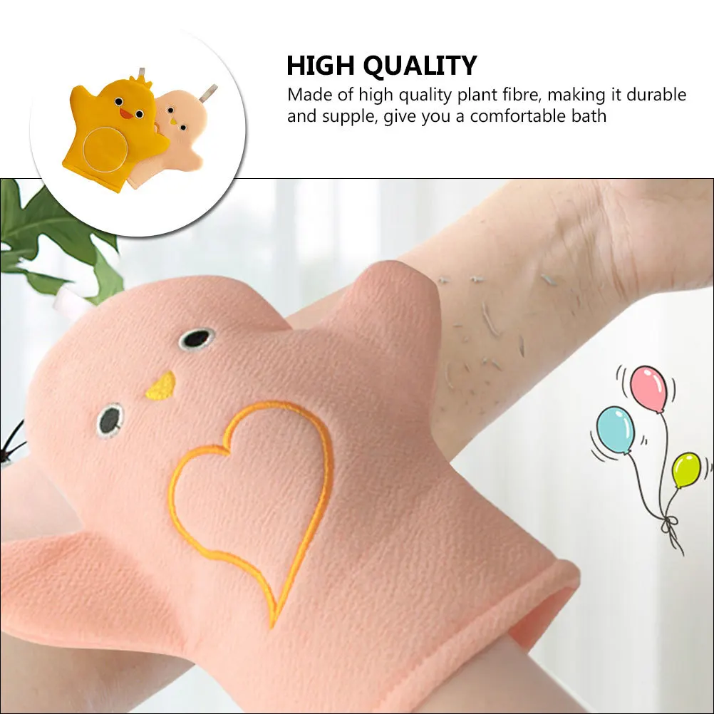 Банные перчатки из растительного волокна с мультяшным дизайном - Фотография_4